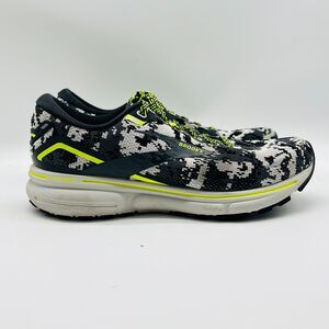 Brooks Ghost 15 Womens 7 Black White Camo Knit Running Shoes Sneakers Trainers